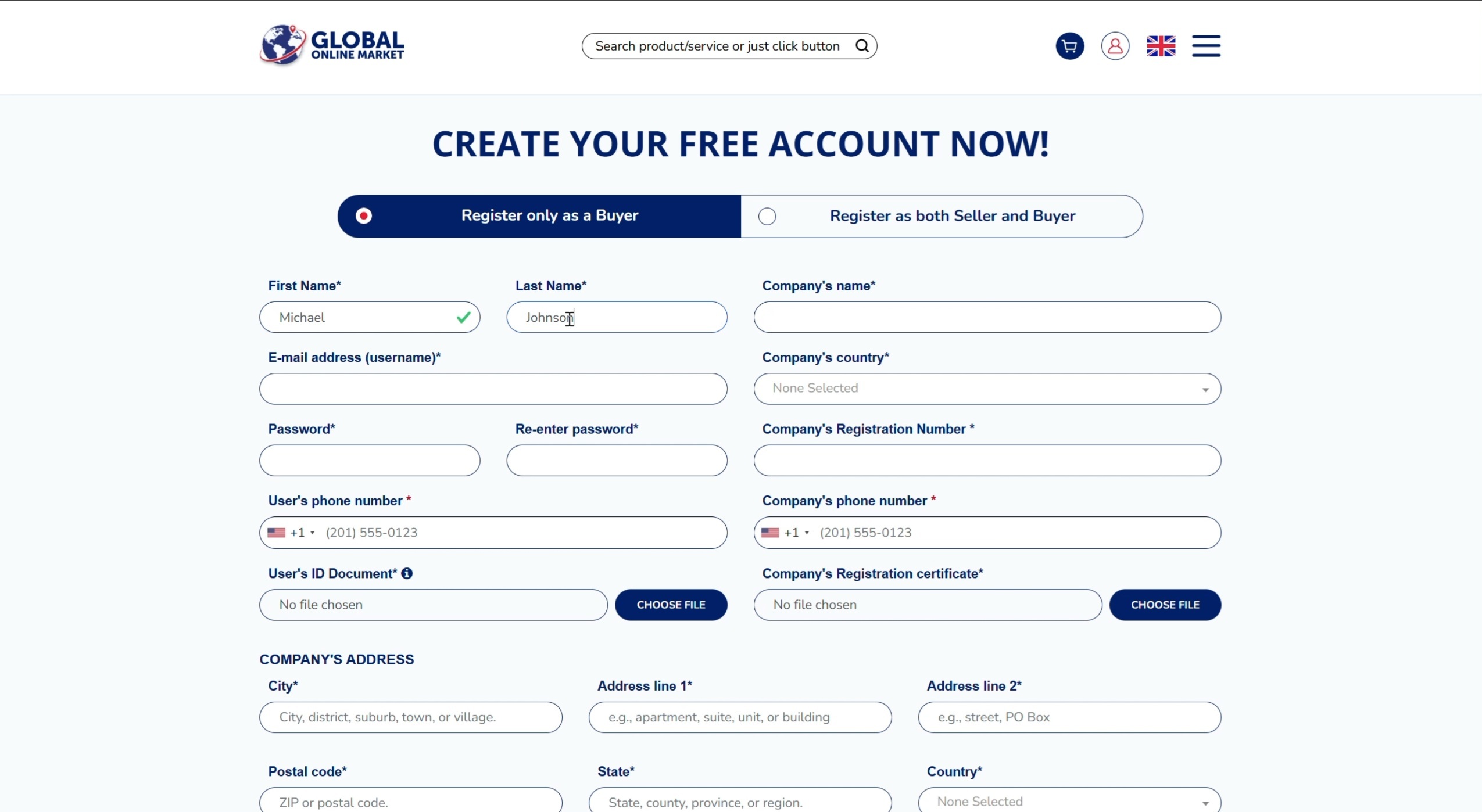 Register as Buyer tutorial preview